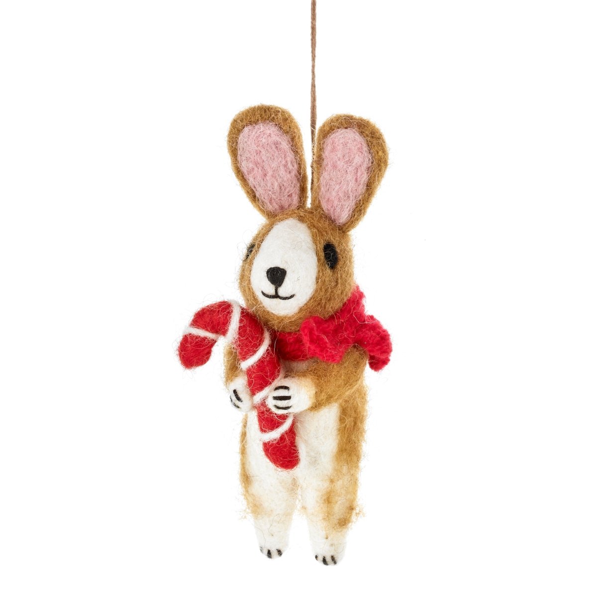 Handmade Felt Hanging Cinnamon the Rabbit Christmas Decoration