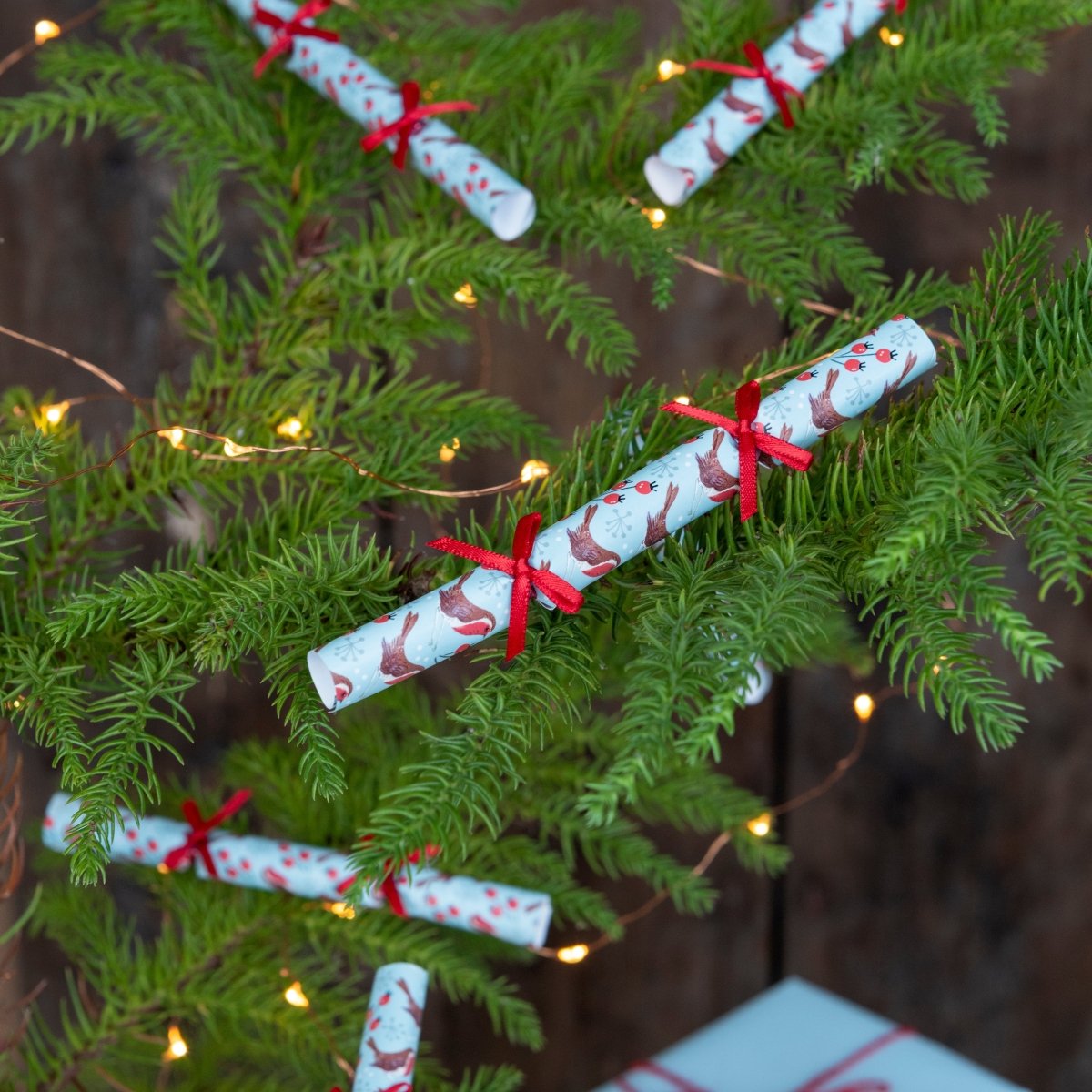 Winter Walk Mini Christmas Cracker Tree Decorations - 8 Pack