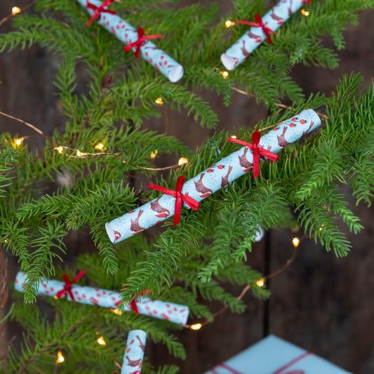 Winter Walk Mini Christmas Cracker Tree Decorations - 8 Pack