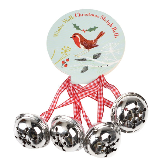 Winter Walk Christmas Jingle Bells Decorations - 4 Pack
