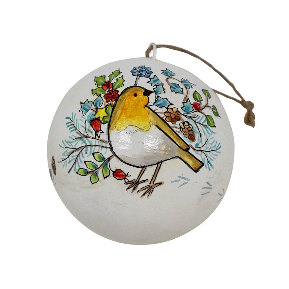 Hand Painted Wildlife Baubles by Emma Lawrence - Set of 6