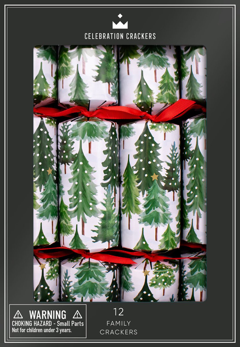 Snowy Forest Christmas Crackers, 12 pack