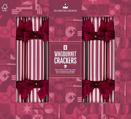Whodunnit Mystery Game Christmas Crackers, 6 Pack