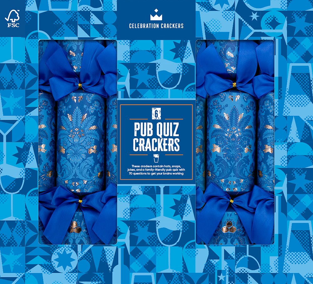 Pub Quiz Christmas Cracker, 6 Pack