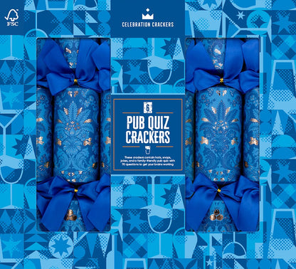 Pub Quiz Christmas Cracker, 6 Pack