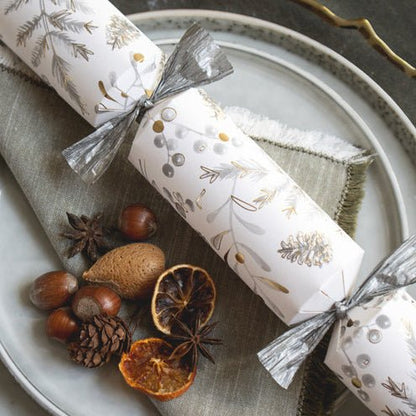 Rustic Botanical Christmas Crackers, 6 Pack