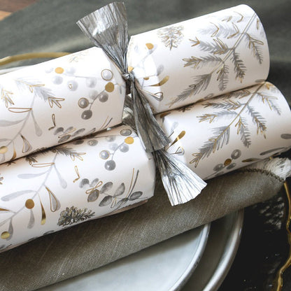 Rustic Botanical Christmas Crackers, 6 Pack