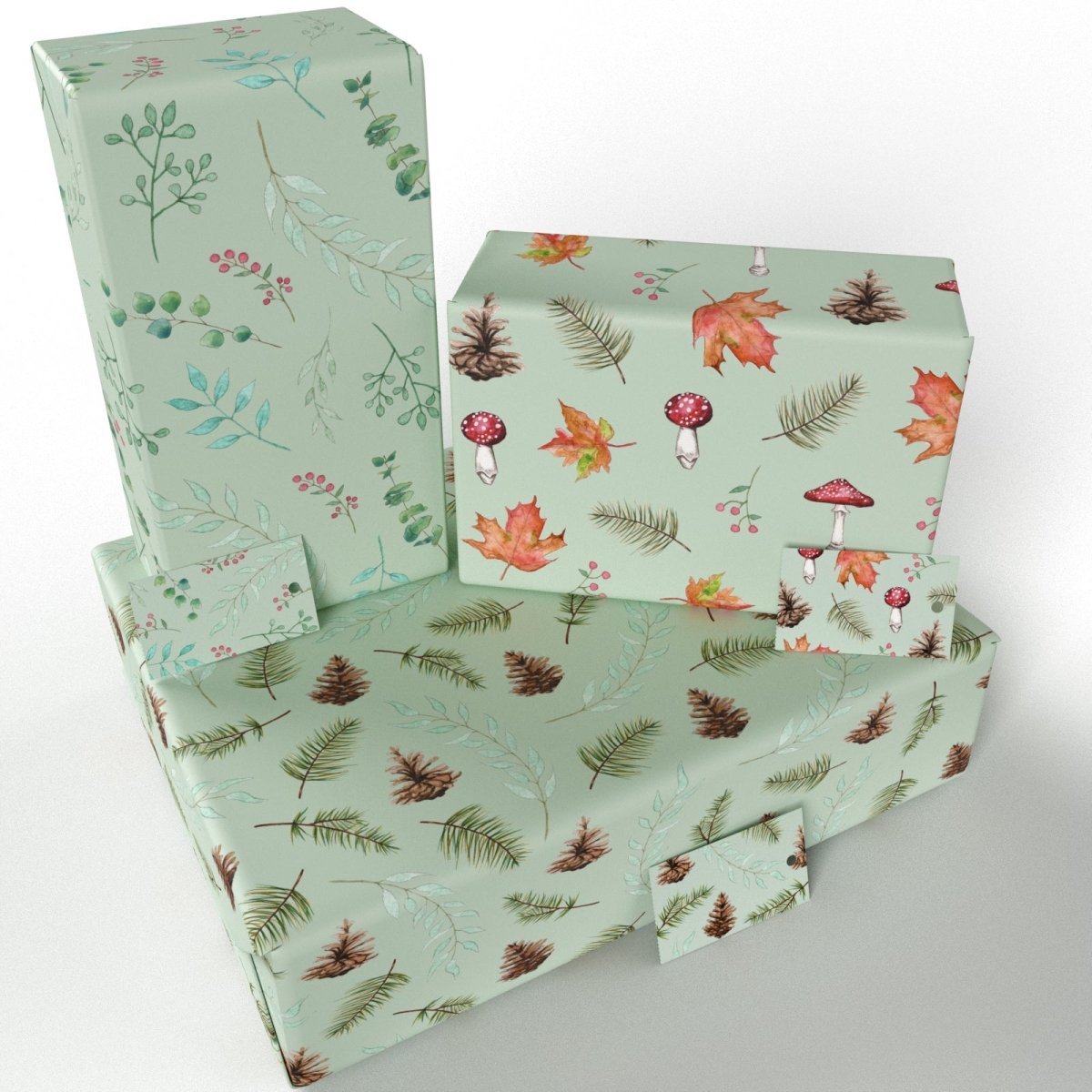 Christmas Festive Ten Pack Recycled Wrapping Paper by Sophie Botsford