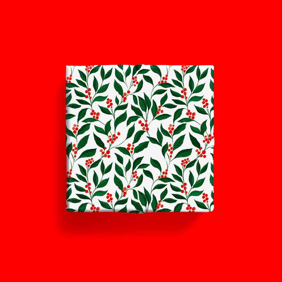 Red Berry Christmas Wrapping Paper - 6 Sheets