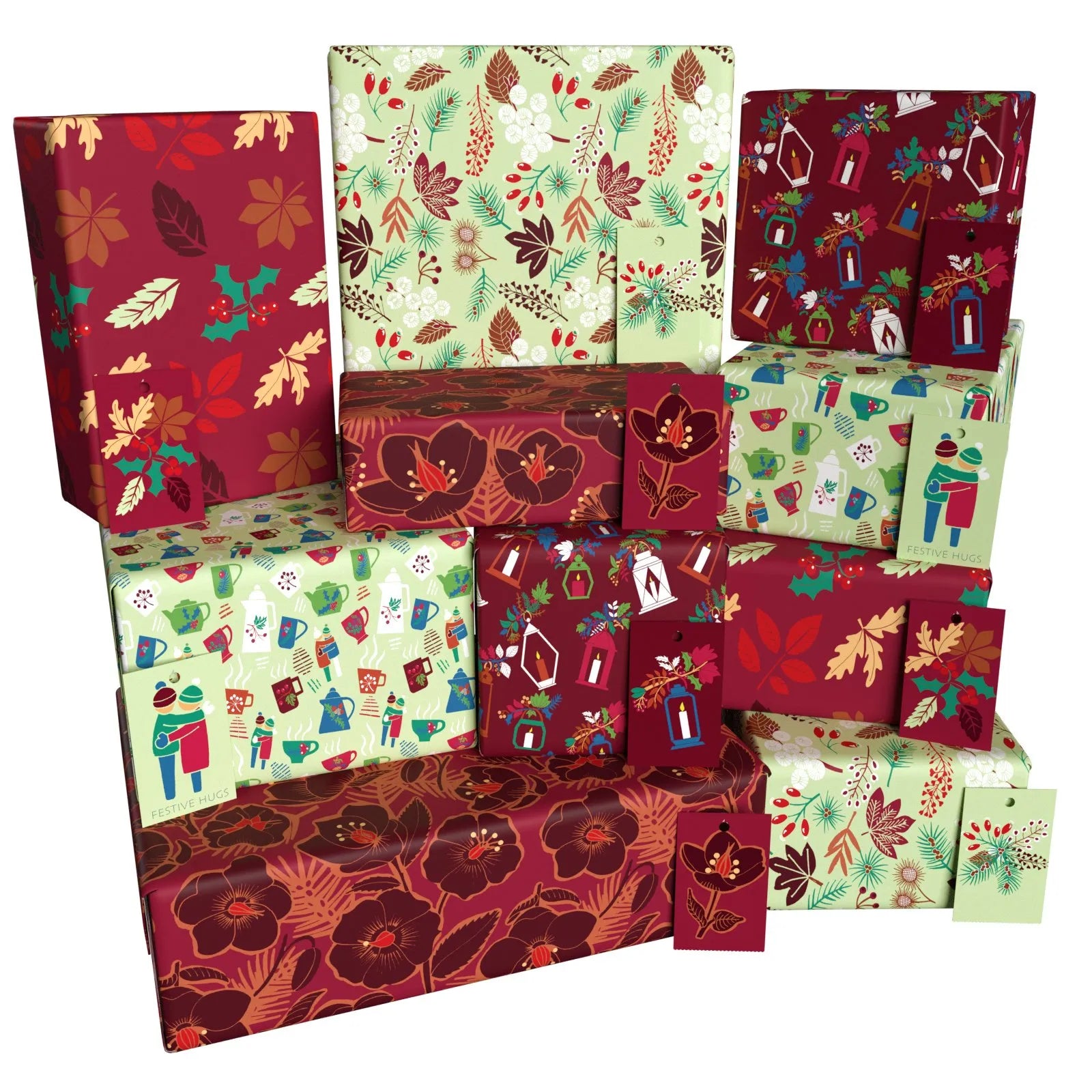 Christmas Brown Ten Pack Recycled Wrapping Paper by Kate Heiss