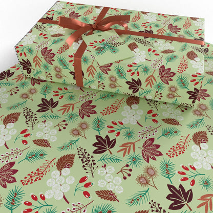 Christmas Brown Ten Pack Recycled Wrapping Paper by Kate Heiss