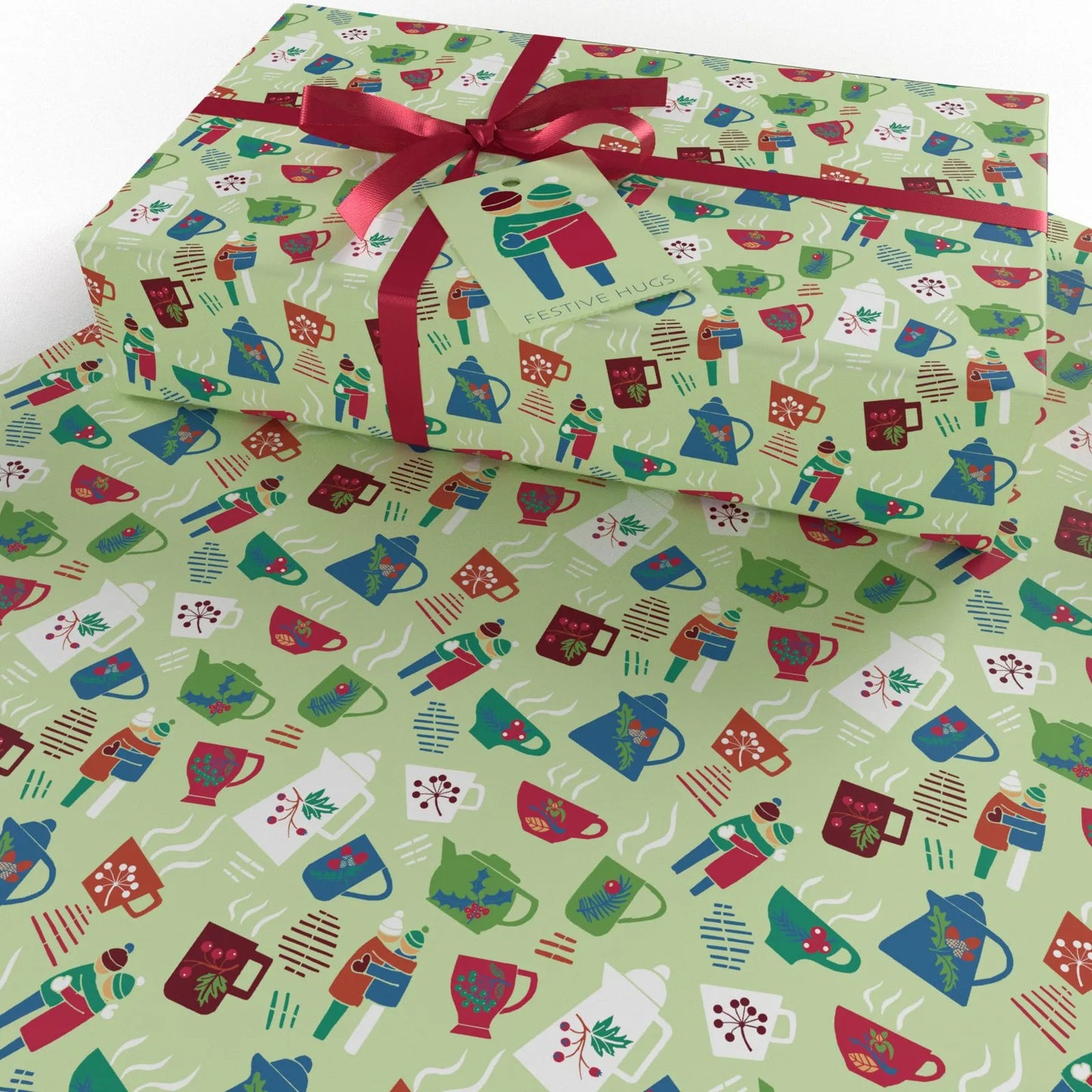 Christmas Brown Ten Pack Recycled Wrapping Paper by Kate Heiss
