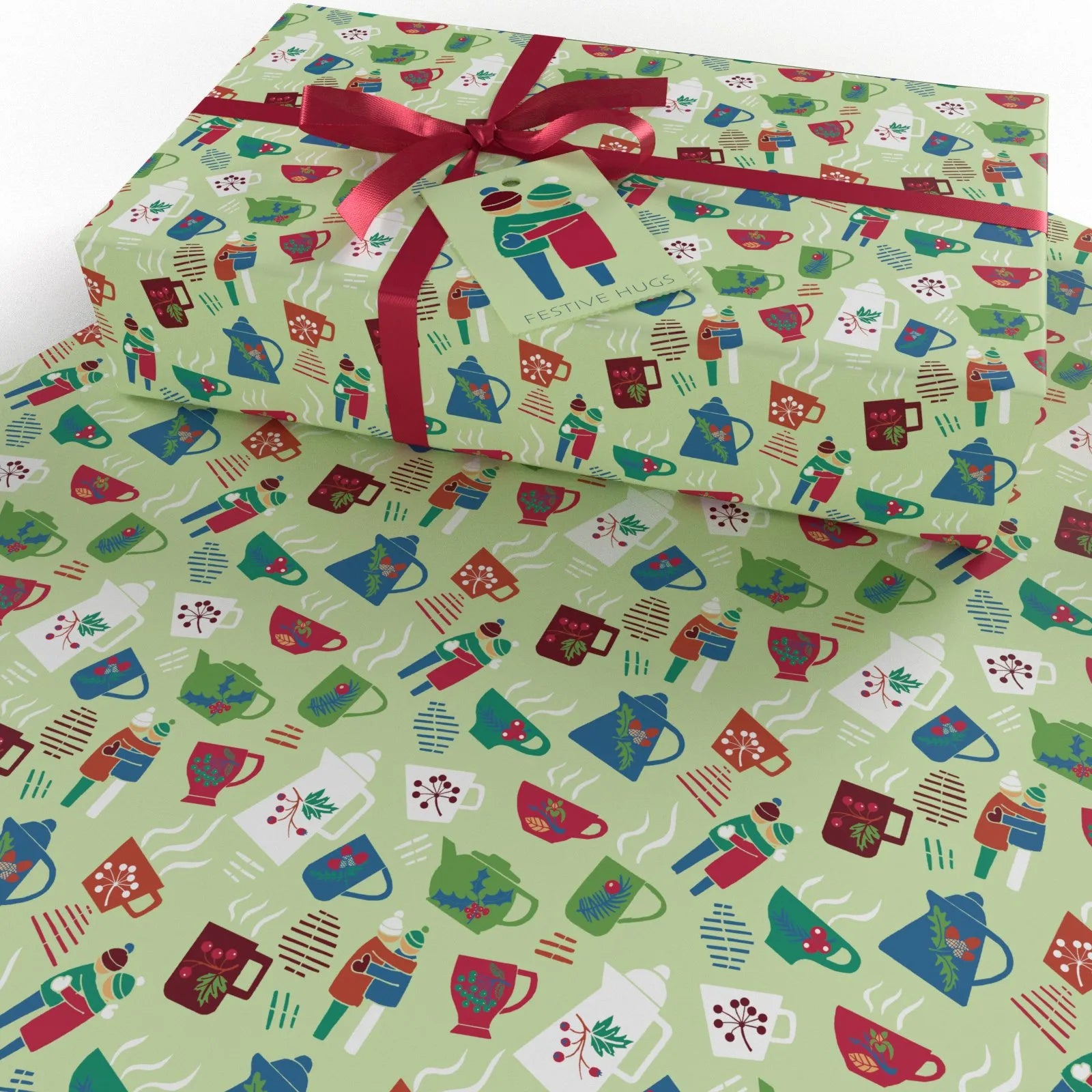 Christmas Brown Ten Pack Recycled Wrapping Paper by Kate Heiss