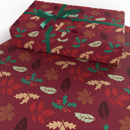 Christmas Brown Ten Pack Recycled Wrapping Paper by Kate Heiss