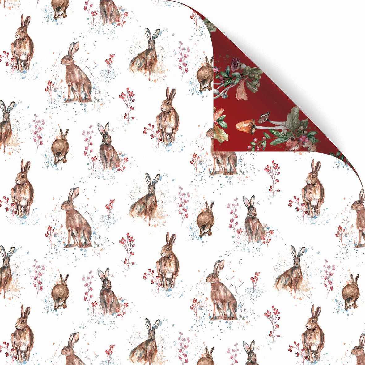 Hare Wrapping Paper Illustrated by Meg Hawkins - 6 Sheets
