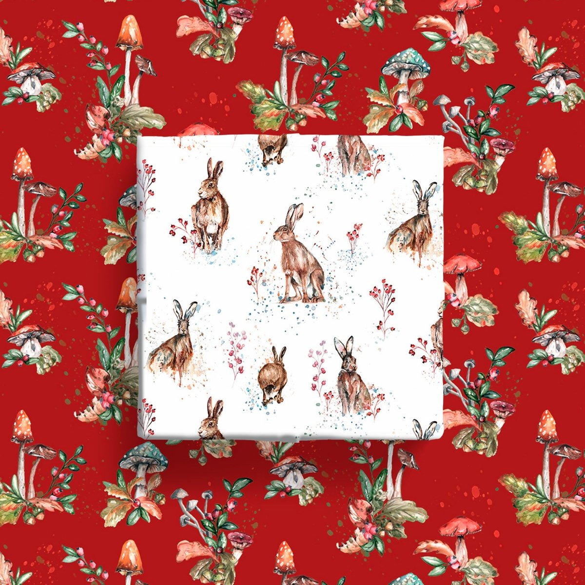 Hare Wrapping Paper Illustrated by Meg Hawkins - 6 Sheets