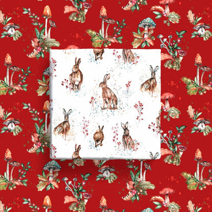 Hare Wrapping Paper Illustrated by Meg Hawkins - 6 Sheets