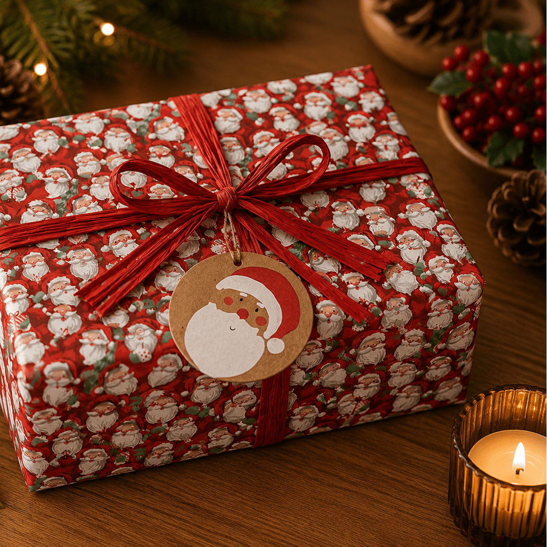 Santa Party Wrapping Paper - 6 Sheets