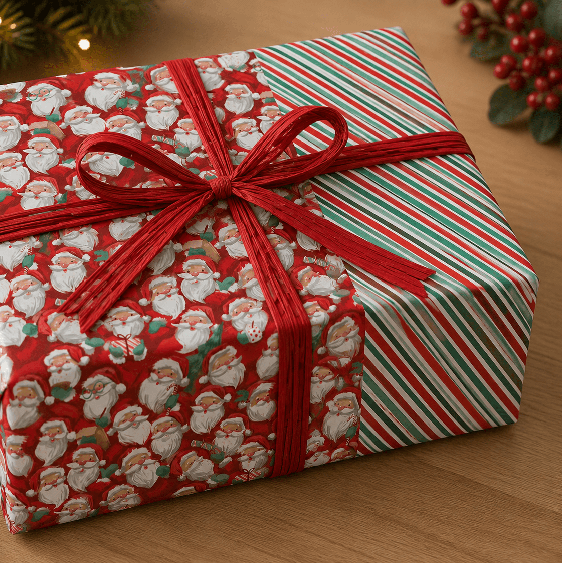 Santa Party Wrapping Paper - 6 Sheets
