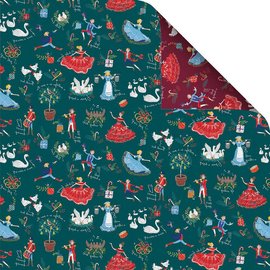 12 Days of Christmas Wrapping Paper - 6 Sheets
