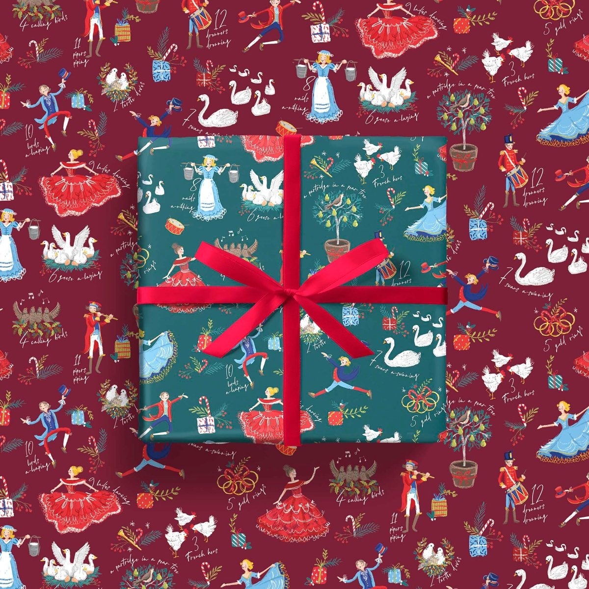 12 Days of Christmas Wrapping Paper - 6 Sheets