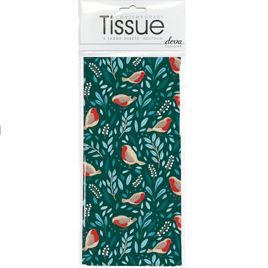 Folksy Robin Tissue Paper - 4 Sheets