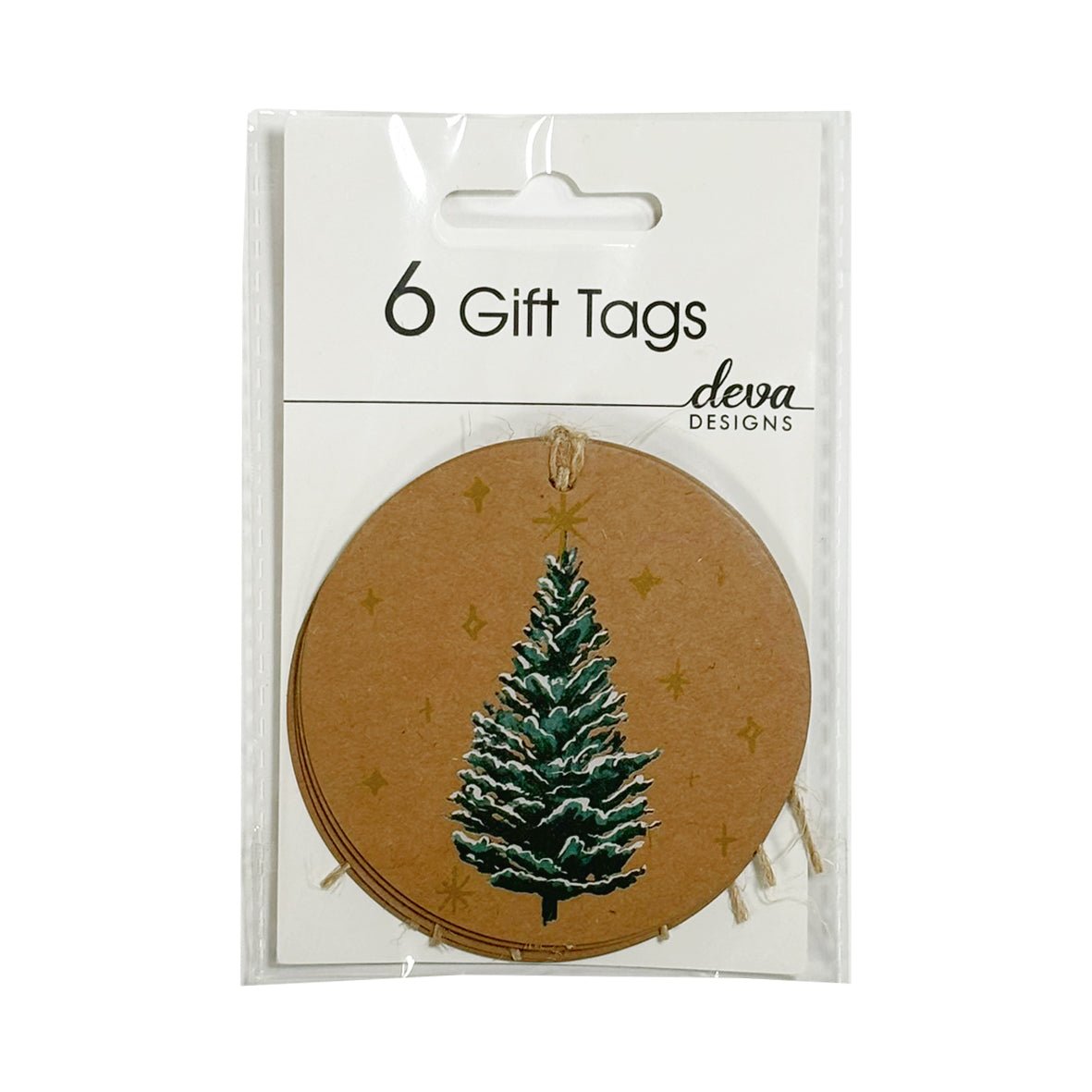 Christmas Tree Kraft Gift Tags - 6 Pack