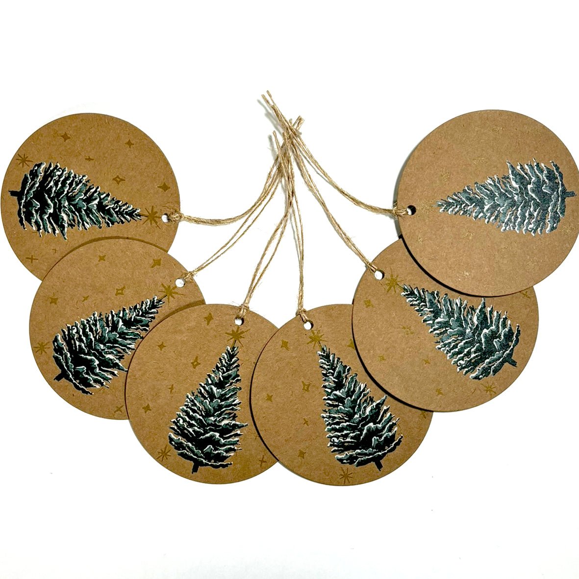 Christmas Tree Kraft Gift Tags - 6 Pack