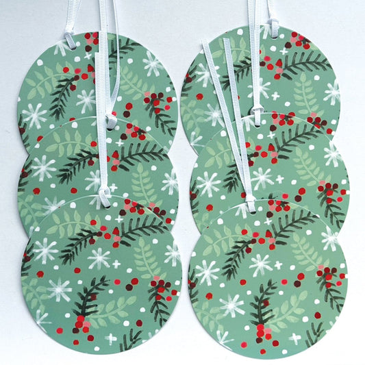 Festive Foliage Giant Gift Tags - 6 Pack