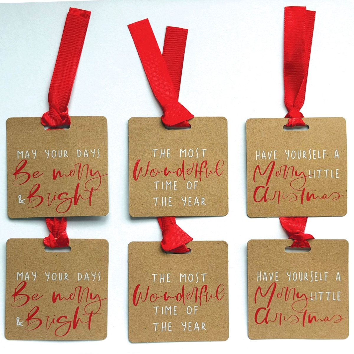 Christmas Caption Trio Gift Tags - 6 Pack