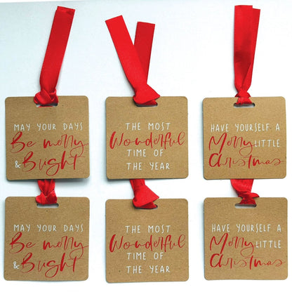 Christmas Caption Trio Gift Tags - 6 Pack