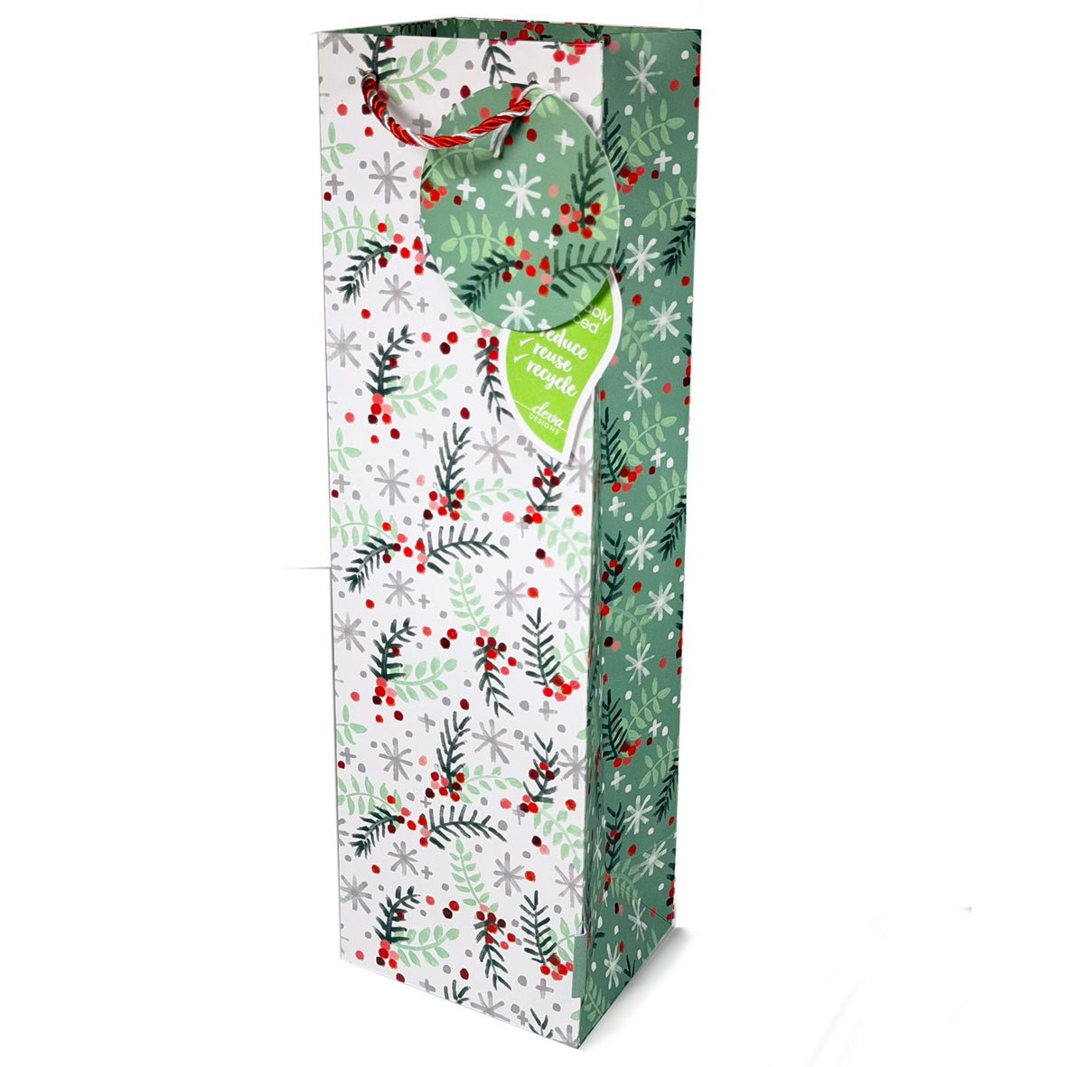 Festive Ferns Bottle Gift Bag