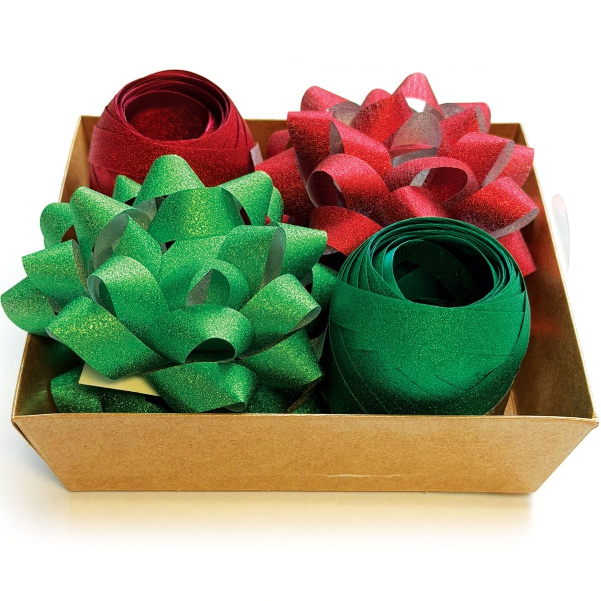 Red and Green Ribbon & Bow Set