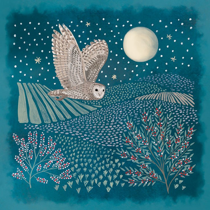 RSPCA Christmas Cards Owl in the Moonlight