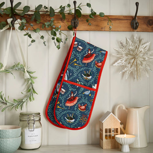 12 Days of Christmas Cotton Double Oven Glove