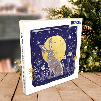 RSPCA Christmas Cards Moonlight Hare