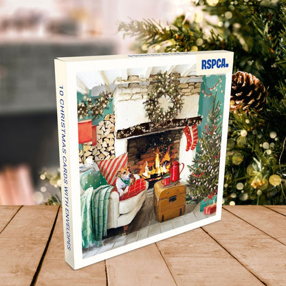 RSPCA Christmas Cards The Log Fire