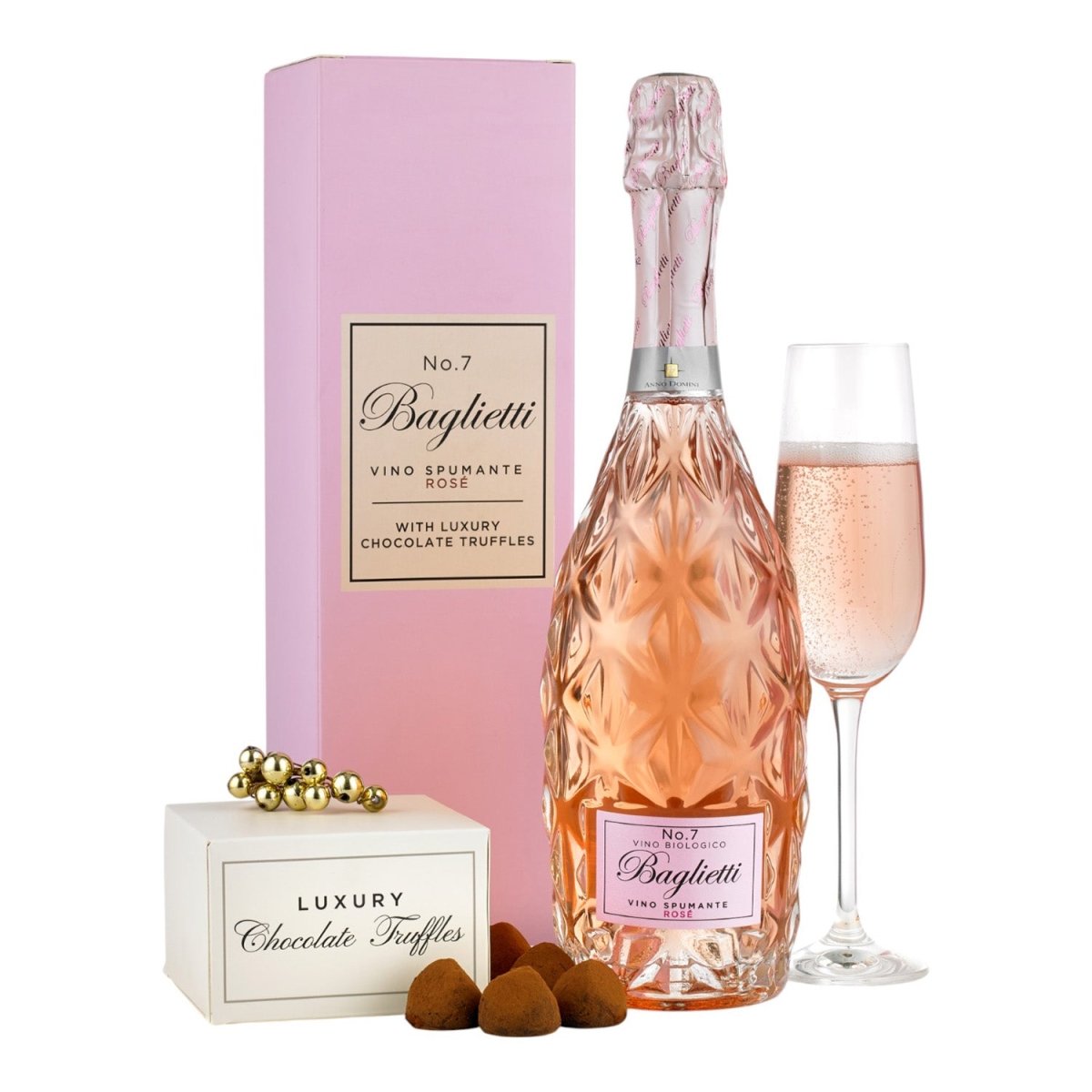 No 7 Baglietti Rosé Spumante & Chocolate Truffles Gift Box