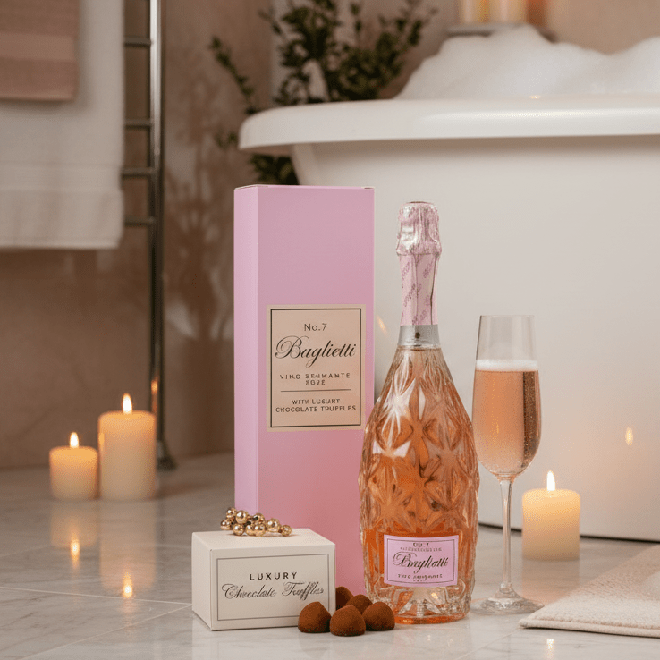 No 7 Baglietti Rosé Spumante & Chocolate Truffles Gift Box