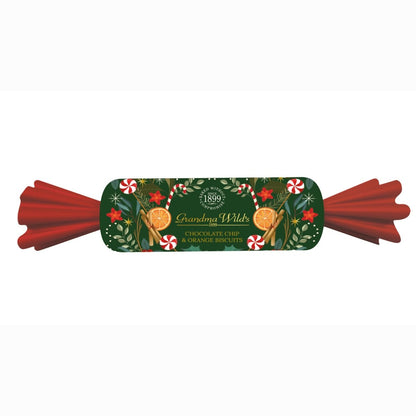 Christmas Cracker Tin with Chocolate Chip & Orange Biscuits