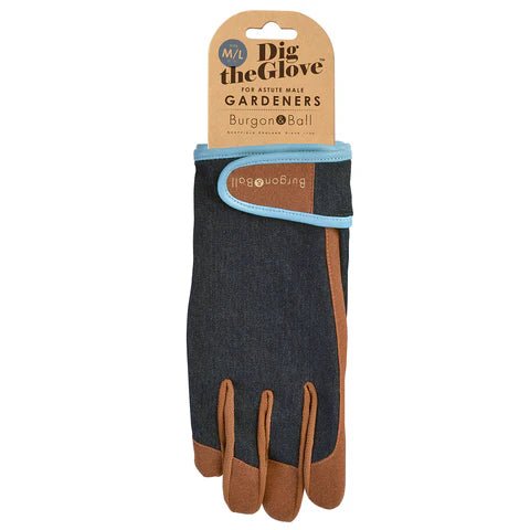 Dig The Glove, Men's Denim Gardening Gloves, L/XL