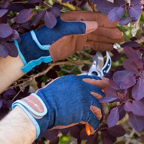 Dig The Glove, Men's Denim Gardening Gloves, L/XL