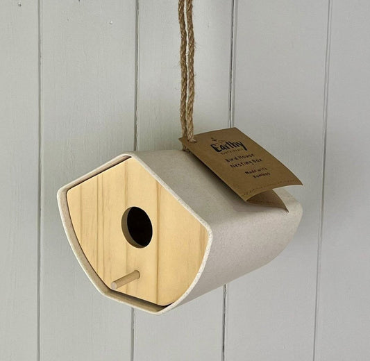 Earthy Natural Bamboo Japandi Birdhouse