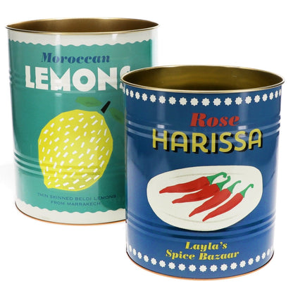 Lemons and Harissa Large Storage Tins (set of 2)