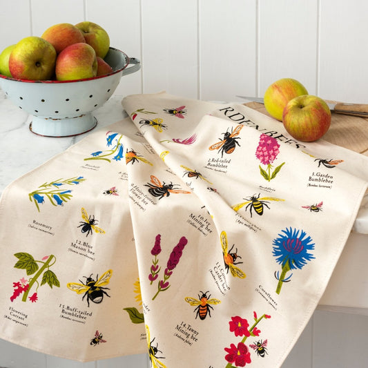 Garden Bees Tea Towel