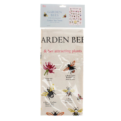 Garden Bees Tea Towel