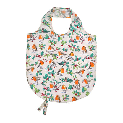 Christmas Robins Fold-up Shopper Bag