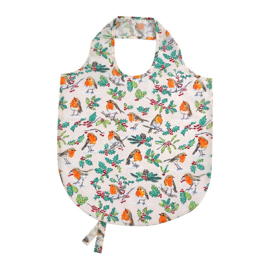 Christmas Robins Fold-up Shopper Bag