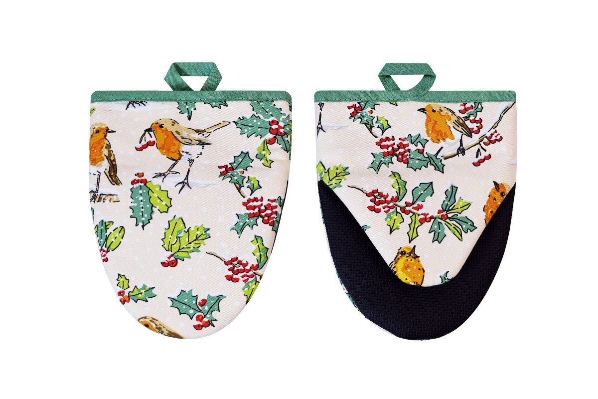 Christmas Robins Microwave Mitts
