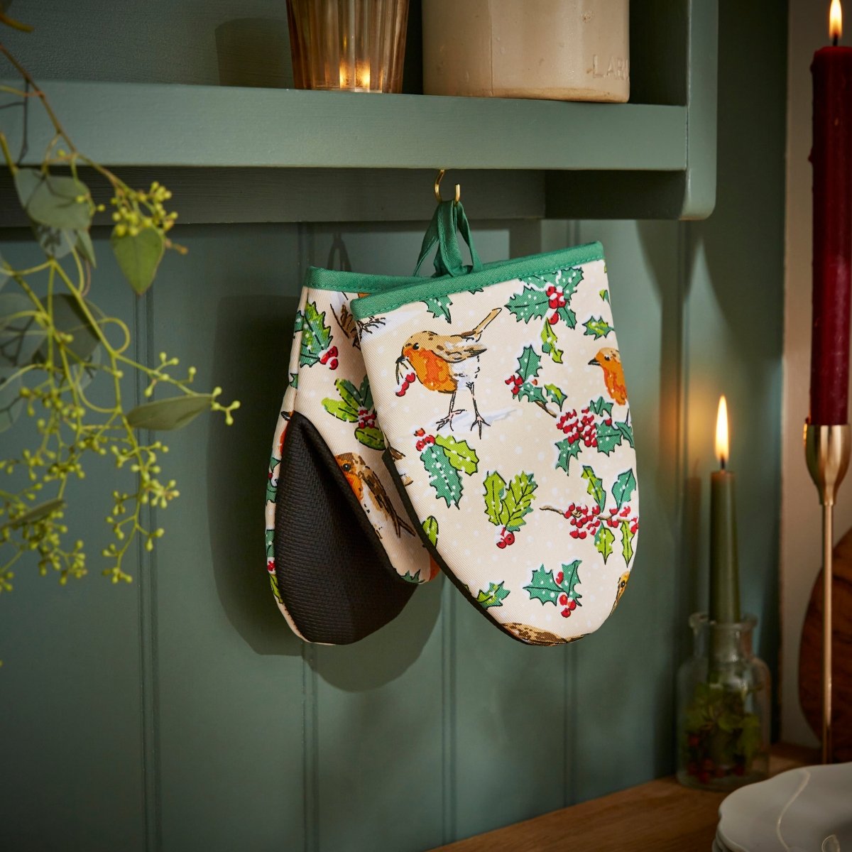 Christmas Robins Microwave Mitts